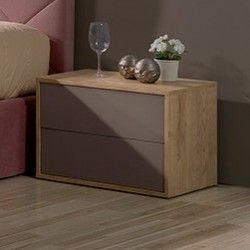 Bedside Table Malaga 590 Roble/Gris