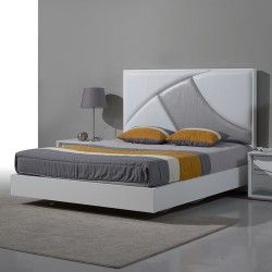 Wave Grey Bed - Camas Estofadas