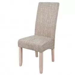 Sagua Chair from Hiper Centro do Móvel with beige fabric and natural wood legs