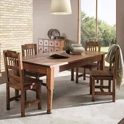 Mesa de Sala Torneada c/2 mts Rústico Acabamento 045087 - Aparadores