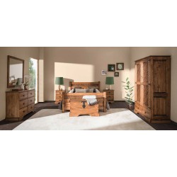Double Bed 150 Rustic Wax Finish - Camas