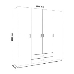 Wardrobe 4P Roma Ref.ª 42058 - Roupeiros de Bater