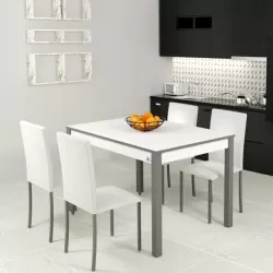 PACK Kitchen Table White Top + 4 TOP Chairs - Mesas de Cozinha