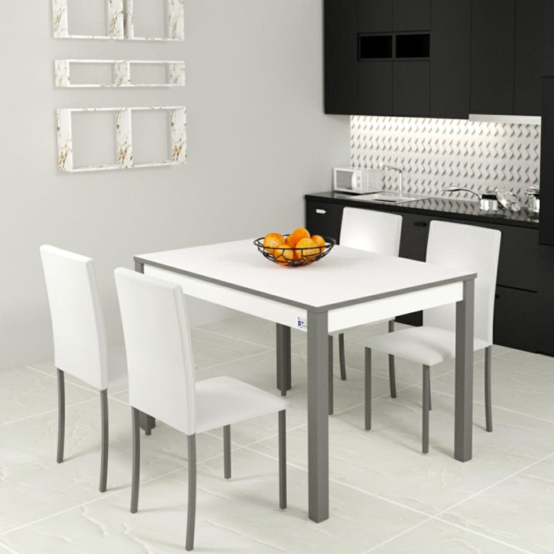 PACK Mesa de Cozinha Tampo Branco + 4 Cadeiras TOP - Mesas de Cozinha