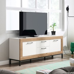 TV base Gnesis 125A + 820A matt white + naturale - TV Base