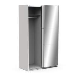 Roupeiro Ghost 2P Correr Ref.ª 190008 (branco) - Roupeiros de Correr