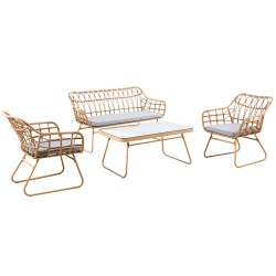 Conjunto Bali 4 peças Rattan PE / Cinza - Cadeiras de jardim