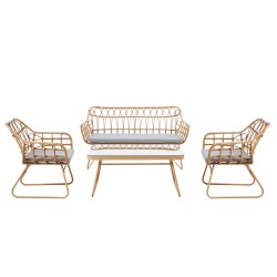 Conjunto Bali 4 peças Rattan PE / Cinza - Cadeiras de jardim
