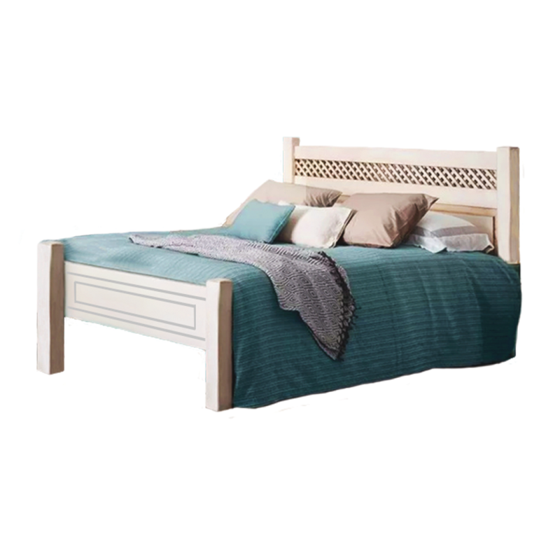 Cama de Casal Rústica Branco Velho