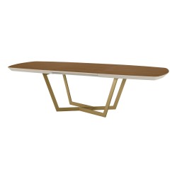 Mesa de Sala de Jantar Extensível Amora 01 Nogueira - Mesas de Sala