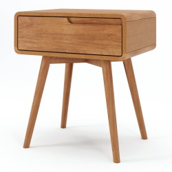 Alison bedside table with wood veneer finish, 500x370x575mm