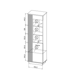 Vitrine Alta 1P Lamelo  without LEDs - Elementos