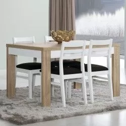 Extendable Living Room Table 2 Tops Paris Natura White - Mesas de Sala