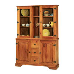 Rustic Display Cabinet with 4 doors+2 drawers Wax - Display Cabinets