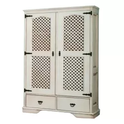 Rustic Wardrobe Old White 095040 - Roupeiros de Bater