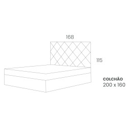Cama Sena Losango 590 - Camas Estofadas