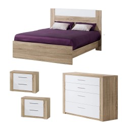 PACK cama de casal Paris Natura Branco - Camas