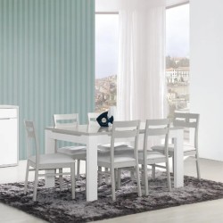 Mesa de Sala Viena Extensível Cinza/Branco - Mesas de Jantar