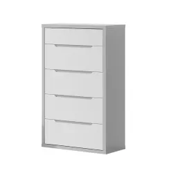 Viena Chest of Drawers Gray White with 4 Drawers Gray White - Tallboy