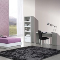 Estante Viena cinza/branco com 2 gavetas - Estantes