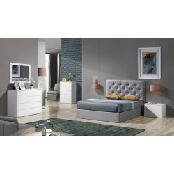 Pack Cama estofada Orlando em Tecido Dakota - Camas Estofadas