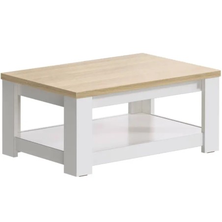 Mesa Centro Florença Branco/Carvalho - Mesas de Centro