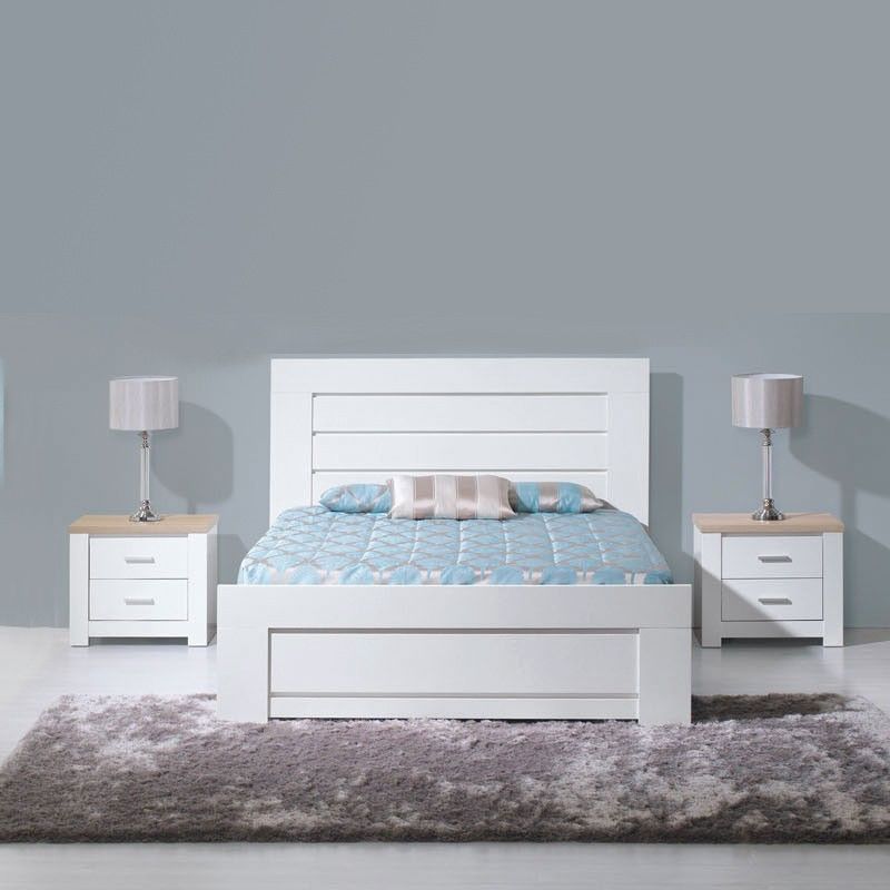 Florence White Oak Double Bed