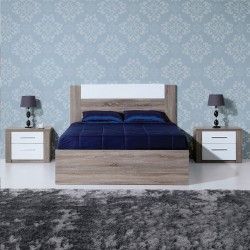 Paris Gray White Double Bed - Camas