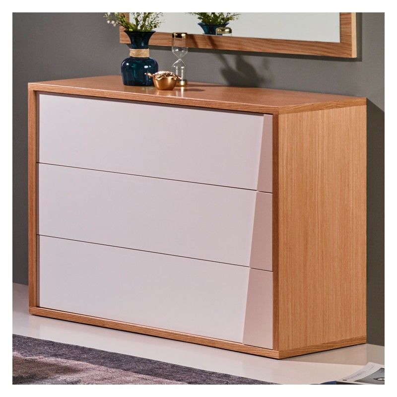 Premium chest of drawers 02 Leaf Oak/White - Cómodas