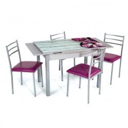 Mirage Extendable Table + 4 Chairs Set - Mesas de Cozinha
