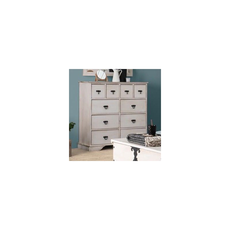 Rustic Chest of Drawers Old White 095031 - Cómodas