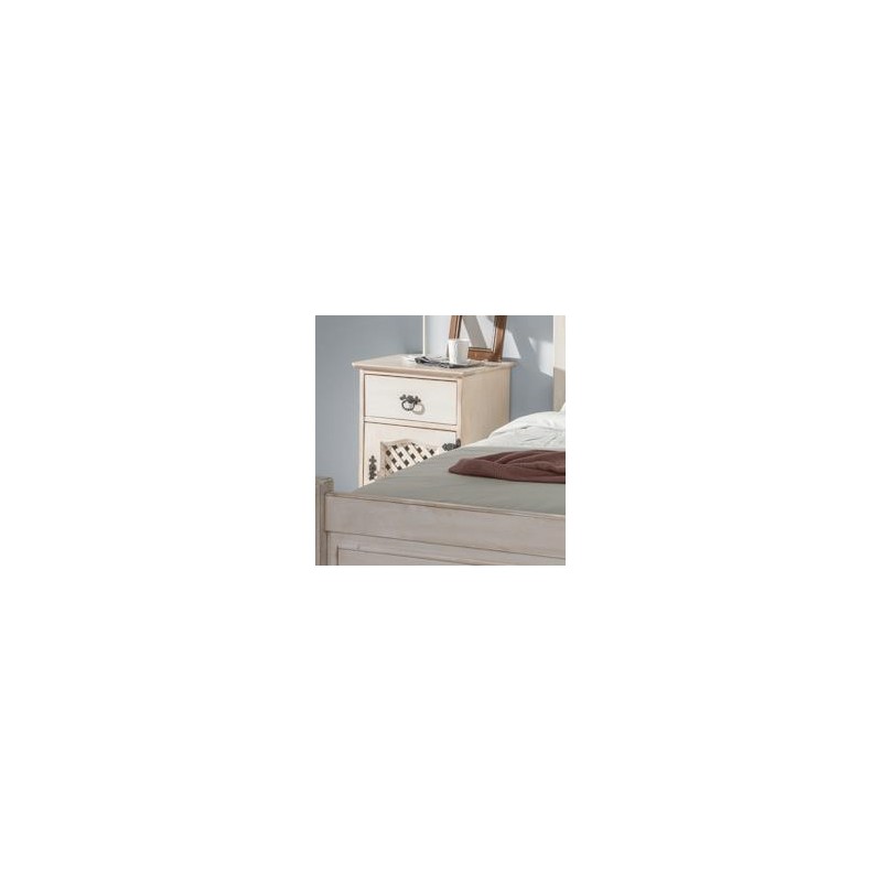 Rustic Bedside Table Old White 095036 - Mesas de Cabeceira