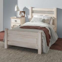 Old White Rustic Youth Bed 095047 - Camas