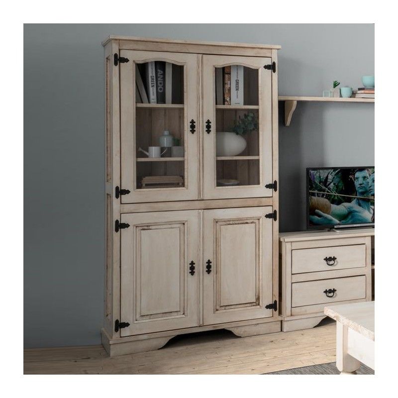 High moulding display case Rustic Old White 095083