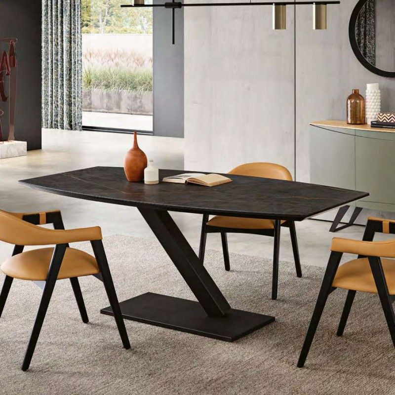 Corvo Dining Room Oval Fixed Table 01 - Mesas de Sala