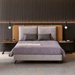 Upholstered Bed + Upholstered Fixed Sommier + Pillows - Camas Estofadas